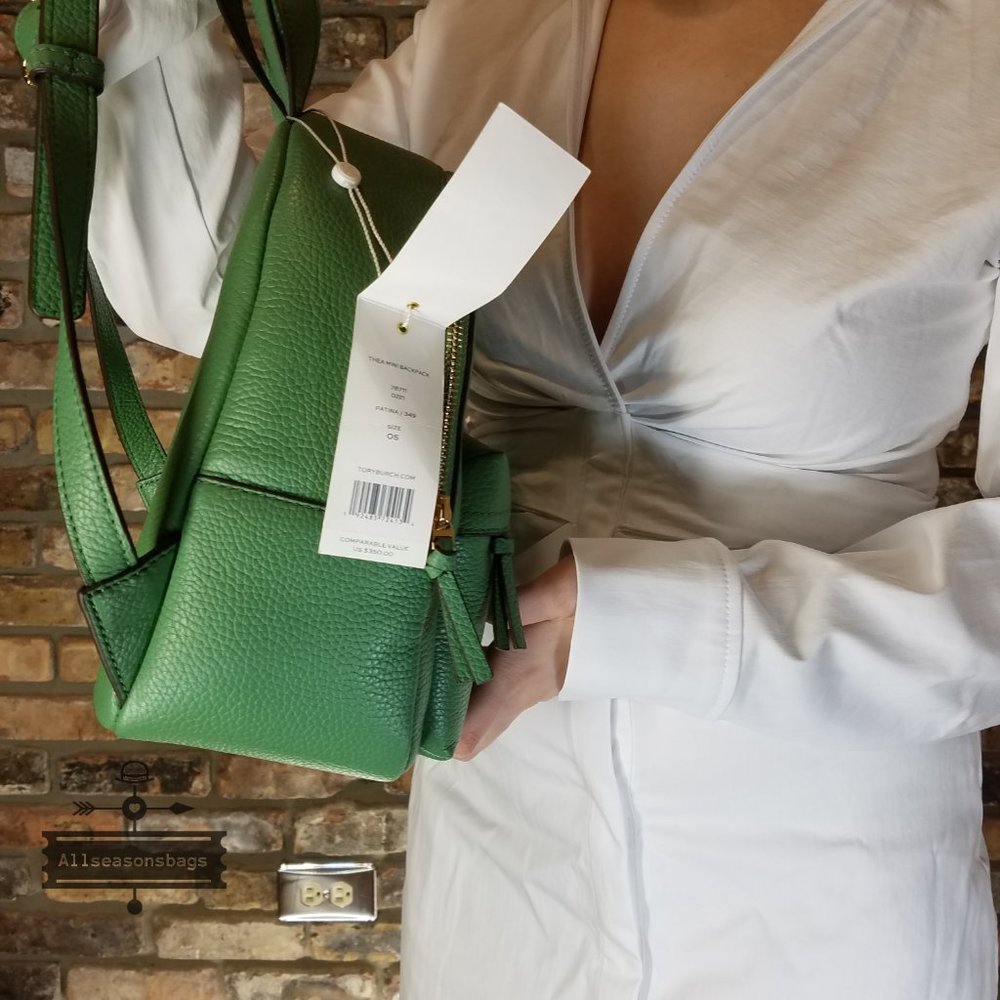 Tory Burch GREEN thea Mini Backpack VERY SMALL - Picture 6 of 7